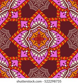 Ethnic floral seamless pattern