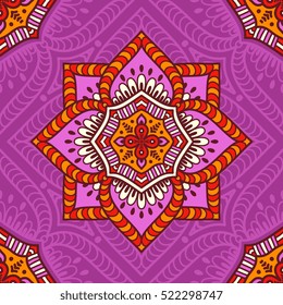 Ethnic floral seamless pattern