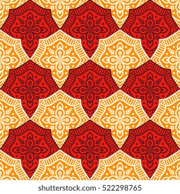 Ethnic floral seamless pattern