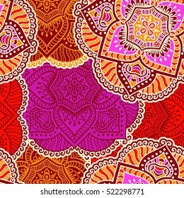 Ethnic floral seamless pattern