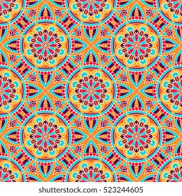 Ethnic floral seamless pattern