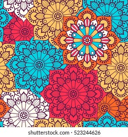 Ethnic floral seamless pattern