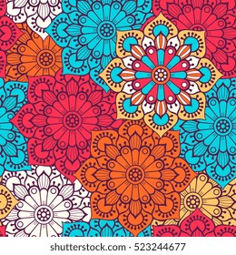 Ethnic floral seamless pattern