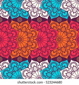 Ethnic floral seamless pattern