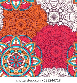 Ethnic floral seamless pattern