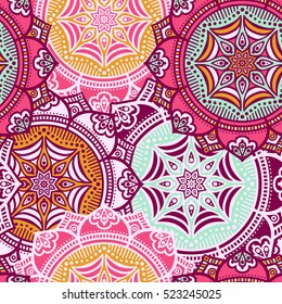 Ethnic floral seamless pattern