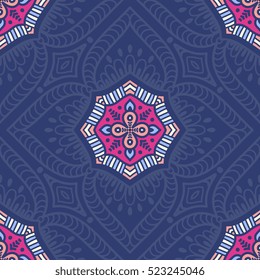 Ethnic floral seamless pattern