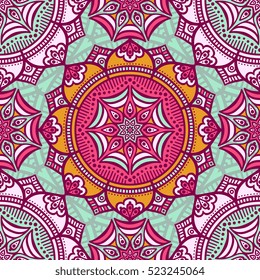 Ethnic floral seamless pattern
