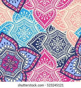 Ethnic floral seamless pattern