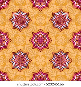 Ethnic floral seamless pattern