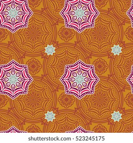 Ethnic floral seamless pattern