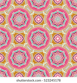 Ethnic floral seamless pattern