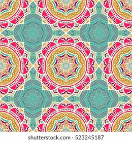 Ethnic floral seamless pattern