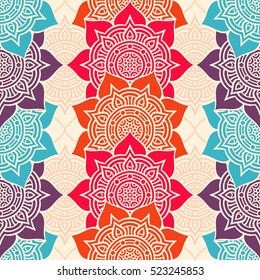Ethnic floral seamless pattern