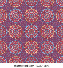 Ethnic floral seamless pattern