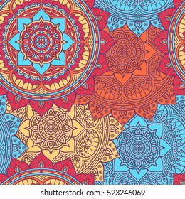 Ethnic floral seamless pattern