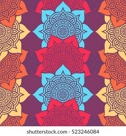 Ethnic floral seamless pattern