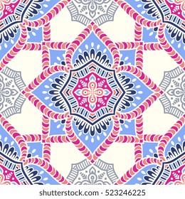 Ethnic floral seamless pattern