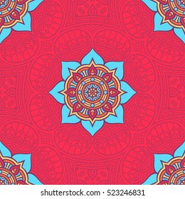 Ethnic floral seamless pattern