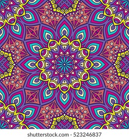 Ethnic floral seamless pattern
