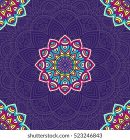 Ethnic floral seamless pattern