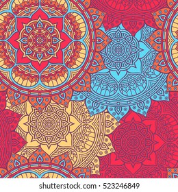 Ethnic floral seamless pattern