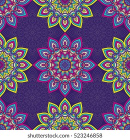 Ethnic floral seamless pattern