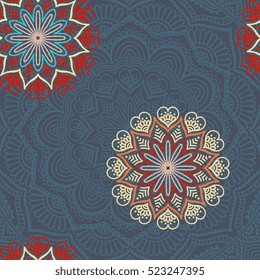 Ethnic floral seamless pattern