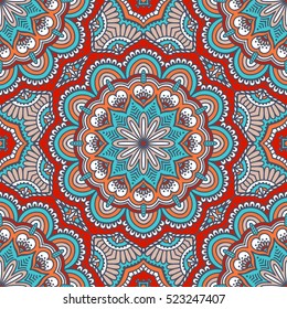 Ethnic floral seamless pattern