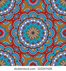 Ethnic floral seamless pattern