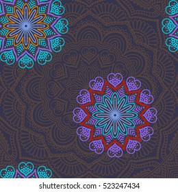 Ethnic floral seamless pattern