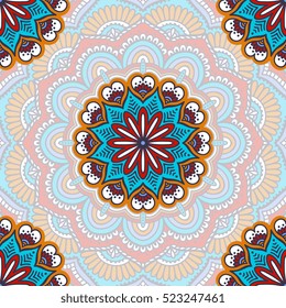 Ethnic floral seamless pattern