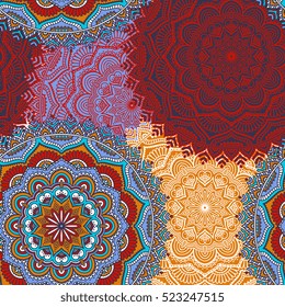 Ethnic floral seamless pattern