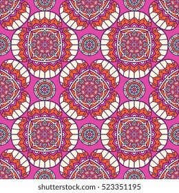 Ethnic floral seamless pattern