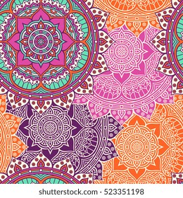 Ethnic floral seamless pattern