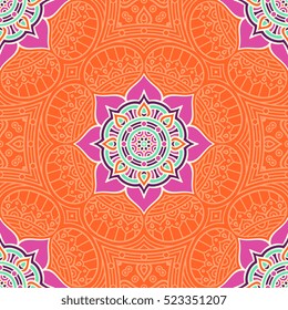 Ethnic floral seamless pattern
