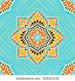 Ethnic floral seamless pattern