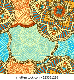 Ethnic floral seamless pattern