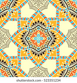 Ethnic floral seamless pattern