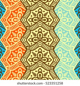 Ethnic floral seamless pattern