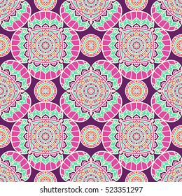 Ethnic floral seamless pattern