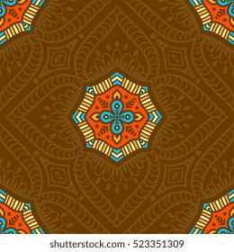 Ethnic floral seamless pattern