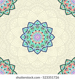 Ethnic floral seamless pattern