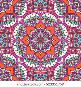Ethnic floral seamless pattern