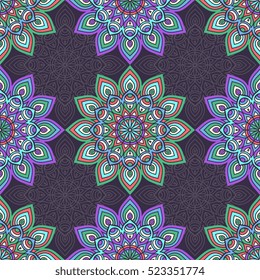 Ethnic floral seamless pattern