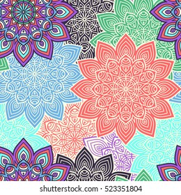 Ethnic floral seamless pattern