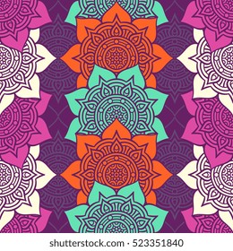Ethnic floral seamless pattern