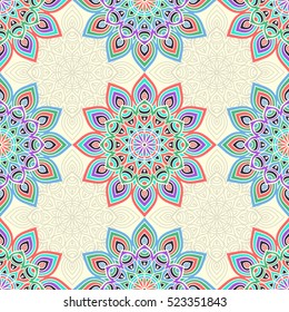 Ethnic floral seamless pattern