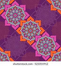 Ethnic floral seamless pattern