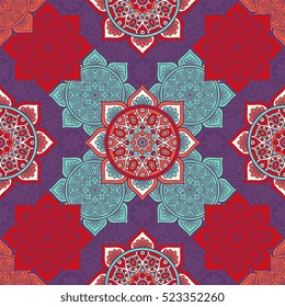 Ethnic floral seamless pattern